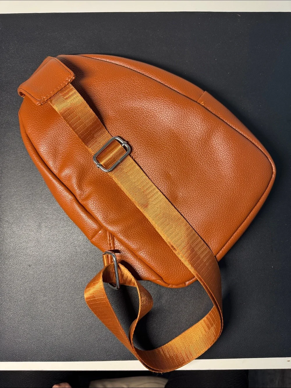 Leather Crossbody Sling Bag - Brown